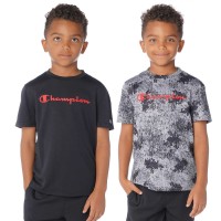 Champion Youth 2-pack Tee, Black, Small (7/8)