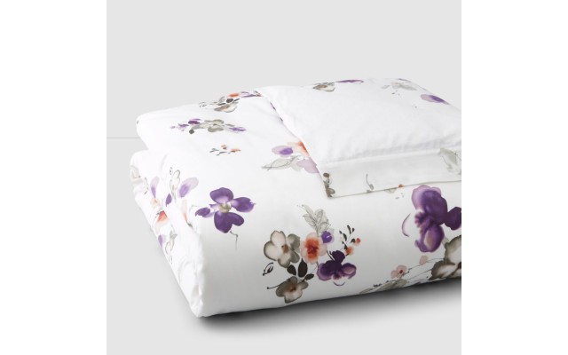  Floral Clara Duvet Shams Set, King, White