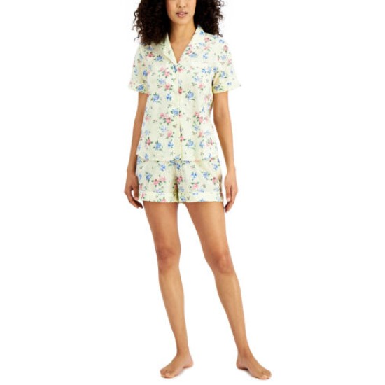  Cotton Swiss Dot Shorts Pajama Floral Clip Dot