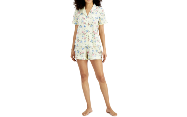  Cotton Swiss Dot Shorts Pajama Set