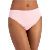Charter Club Everyday Cotton Women’s High-Cut Brief Underwear, Pink, Medium