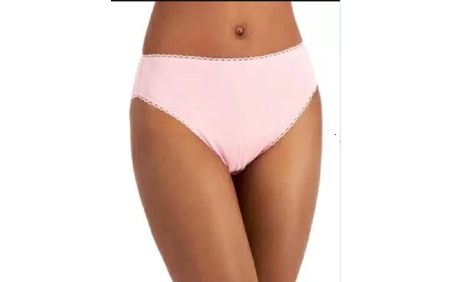  Everyday Cotton Women’s High-Cut Brief Underwear, Pink, Large