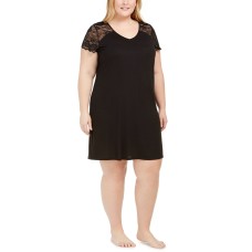 Charter Club Plus Size Lace Flutter Sleeve Classic Black 3x