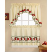 Chf Red Delicious 24 Window Curtain Tier Set 56×24