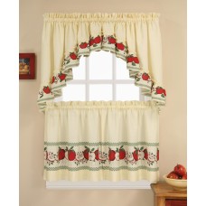 Chf Red Delicious 24 Window Curtain Tier Set 56×24