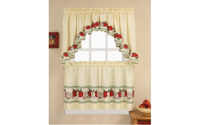  Red Delicious 24 Window Curtain Tier Set 56×24