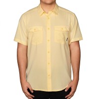 Columbia Men's James Bay Short Sleeve Woven Shirt, Yellow, Small