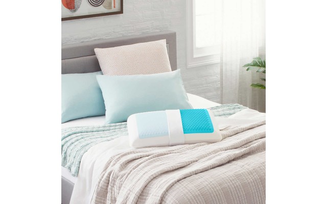  Blue Bubble Gel + Memory Foam Pillow, One Color, Standard Size