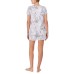Cuddl Duds Women’s Short Sleeve T-Shirt & Printed Shorts Pajama Set, Gray, X-Large