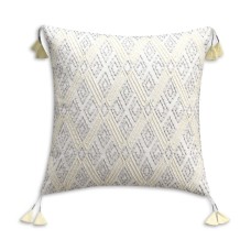 Cupcakes And Cashmere Geometric Embroidered Accent Pillow, Cream, 20” x 20”