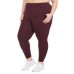  Ladies' 7/8 Brushed Legging, Red, 3X