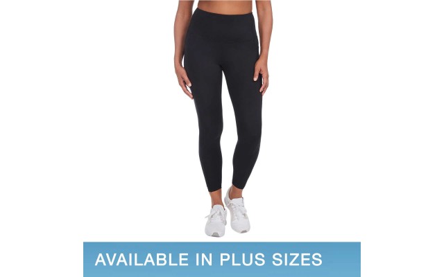  Ladies' 7/8 Brushed Legging, Black, 2X