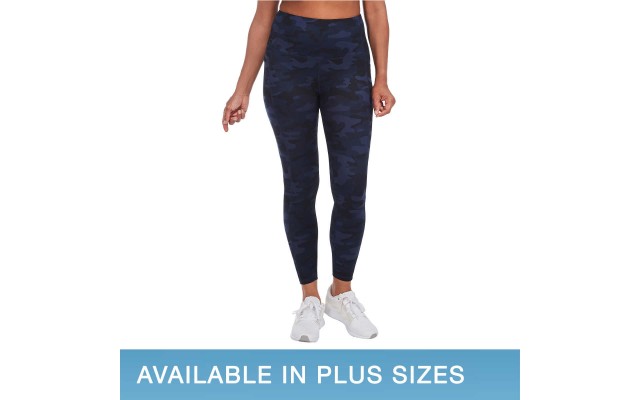  Ladies' 7/8 Brushed Legging, Blue, Large