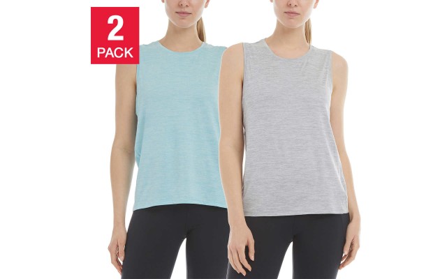  Ladies' Breathe Tank, 2-pack, Blue, X-Large