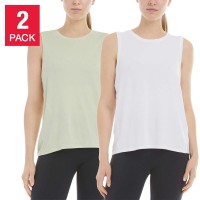 Danskin Ladies' Breathe Tank, 2-pack, Green, Small