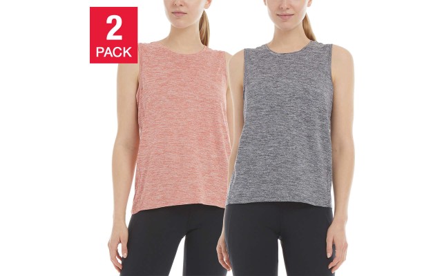  Ladies' Breathe Tank, 2-pack, Pink, X-Large