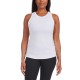  Ladies' Ribbed Tank, 3-pack, White, Medium