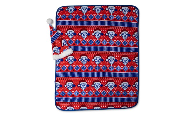  2-Pc. Travel Blanket & Santa Hat Set Bedding, Red, 70 x 52