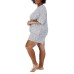  Ladies' 2 Piece Short Set, Gray, X-Small