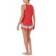  Mickey & Friends Women's Tank Top & Shorts Pajama Sets, Red, Medium