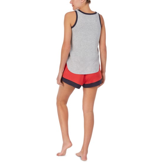  Women's Cruella Tank Top & Shorts Pajama Sets, Gray, Medium
