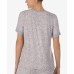  Sleepwear Short Sleeve Contrast Trim Printed Pajama Top, Pink, Medium