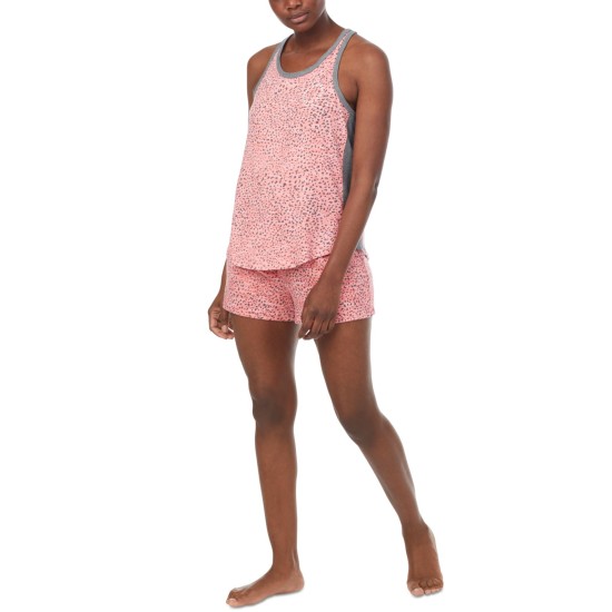  Sleepwear Tank & Shorts Pajama Set, Coral, Small