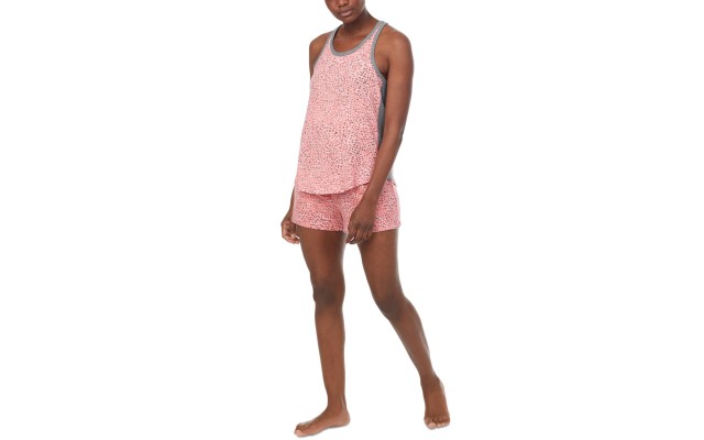  Sleepwear Tank & Shorts Pajama Set, Coral, Small