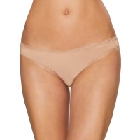 DKNY Women’s Litewear Low Rise Bikini Panty, Beige, Small