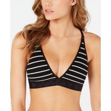 DKNY Women’s Seamless Litewear Rib Bralette, Black, X Large