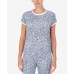  Women’s Sleepwear Contrast-Trim Sleep T-Shirt, Blue, X-Large