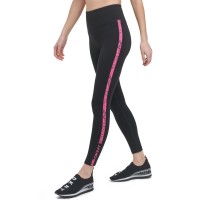 DKNY Women’s Snake-Embossed Striped Leggings, Balck/Pink, X-Small