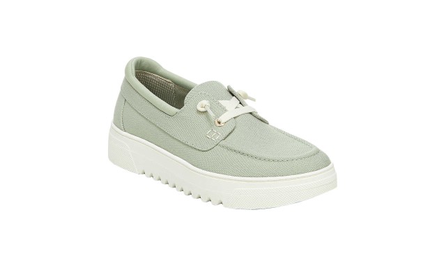 Dr. Scholls Ladies' Platform Boat Shoe, Green, 8.5