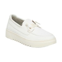 Dr. Scholls Ladies' Platform Boat Shoe, White, 9.5