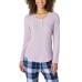  Ladies' 3-Piece Waffle Fleece Pajama Set, Purple, X-Large