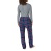  Ladies' 3-Piece Waffle Fleece Pajama Set, Gray, X-Small