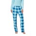  Ladies' 3-Piece Waffle Fleece Pajama Set, Blue, 2X