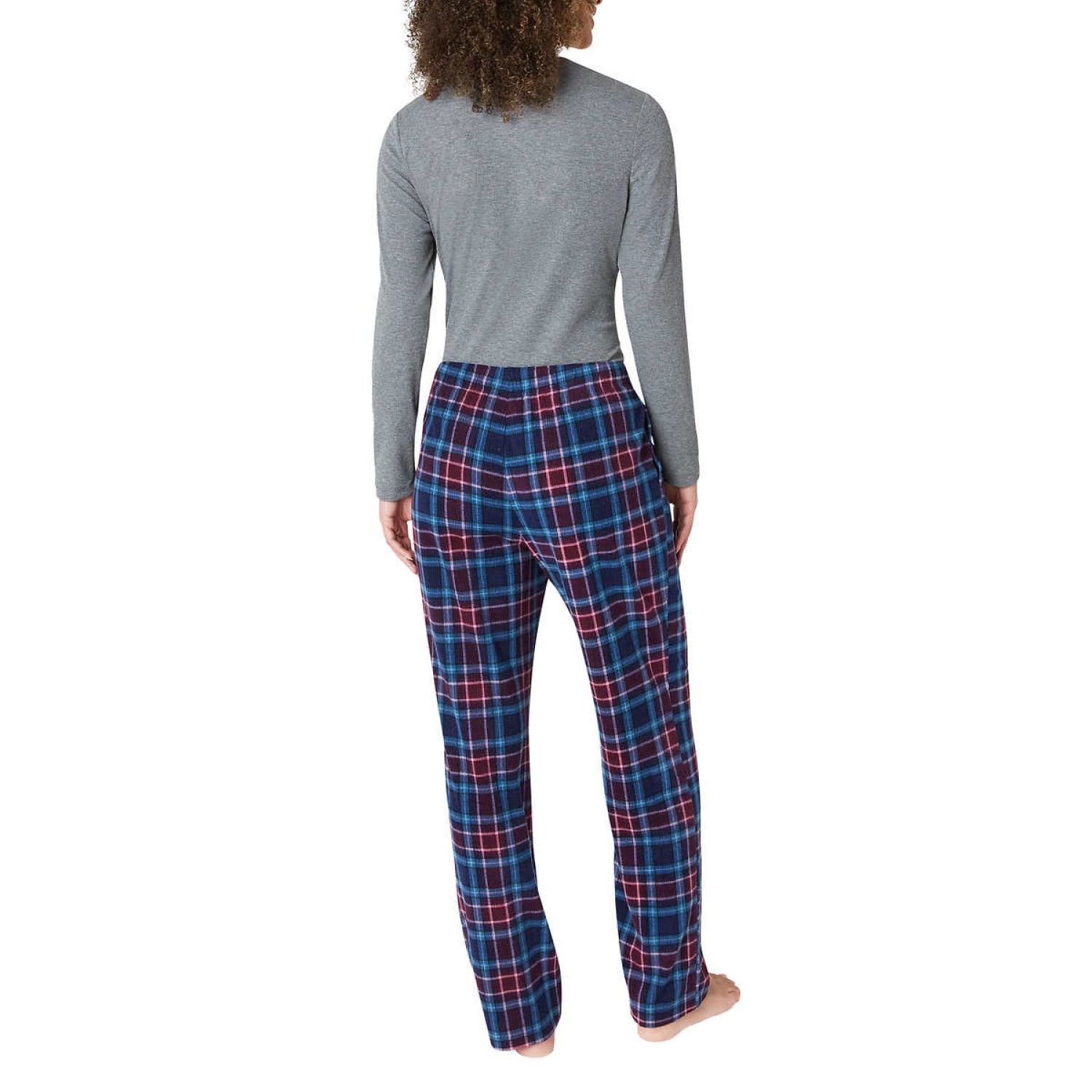 Eddie Bauer Ladies' 3-Piece Waffle Fleece Pajama Set, Gray, Medium