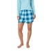  Ladies' 3-Piece Waffle Fleece Pajama Set, Blue, Large