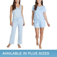 Eddie Bauer Ladies' 4-Piece Pajama Set, Blue, X-Small