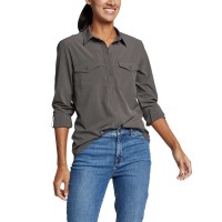 Eddie Bauer Ladies' Button Up Top, Gray, X-Large