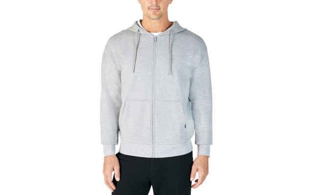  Men’s Full Zip Hoodie, Gray, Medium