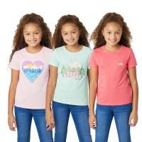 Eddie Bauer Youth 3-pack Tee, Pink, One Color, Small