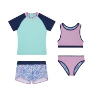 Eddie Bauer Youth 4-piece Swim Set, Purple, Medium (10/12)
