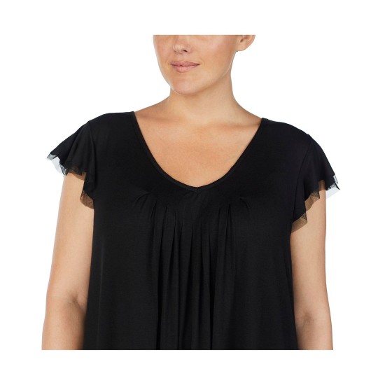  Plus Size Yours to Love Short Sleeve Top, Black, 1X
