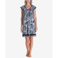 Ellen Tracy Yours to Love Short Sleeve Nightgown, Multi, Medium
