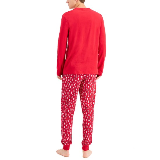 Family Pajama Matching Men's Merry Family Pajama Sets, Red, Large