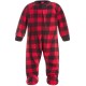  Baby Matching Red Check Printed Footed Pajamas, Red, 12 Months