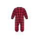  Baby Matching Red Check Printed Footed Pajamas, Red, 18 Months