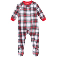 Family Pajamas Baby Matching Stewart Plaid Footed Pajamas, Red/White, 3-6 Month